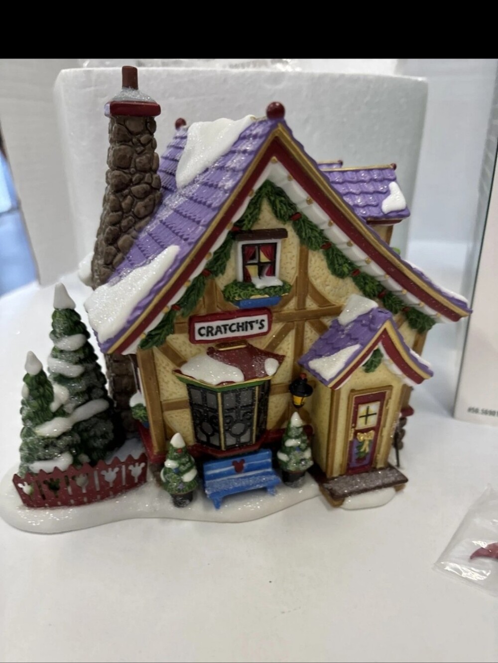 Cratchit's Purple Roof Holiday House Figurine by